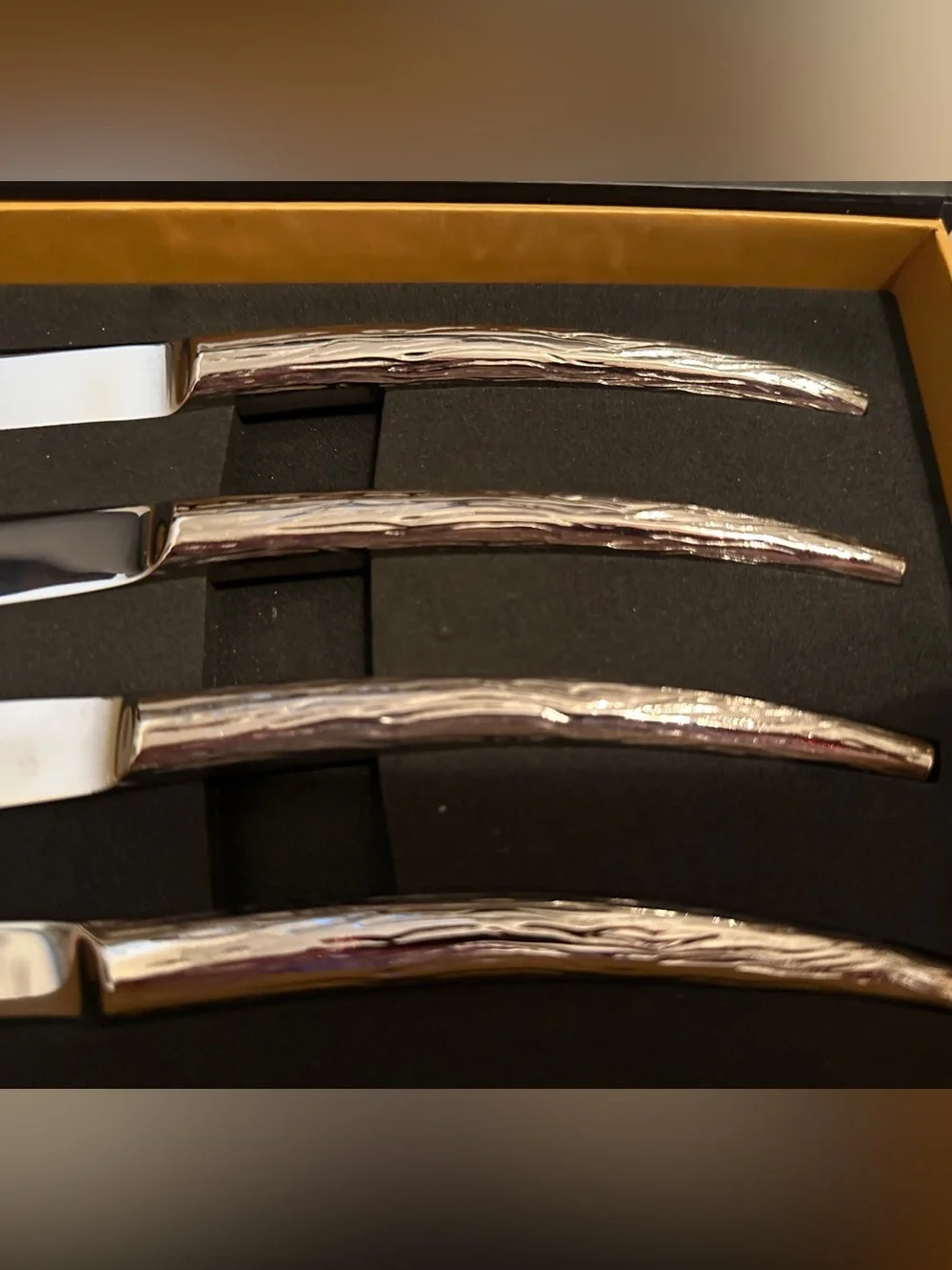 Argent Orfevres 4 Piece Steak Knife Set “Willow” Forged Stainless Steel NEW